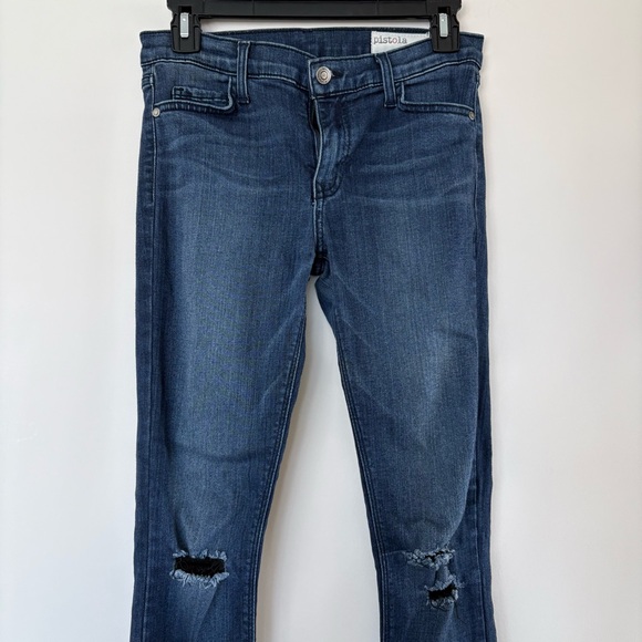 pistola Denim - Pistola Women's Blue Distressed Skinny Jeans